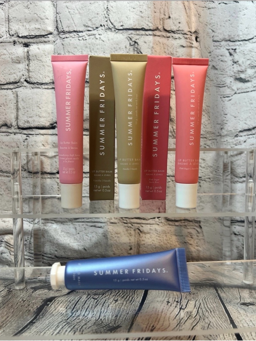 Summer Fridays Bundle-Strawberry Soft Serve, Pink Sugar, Vanilla & Jet Lag Mask